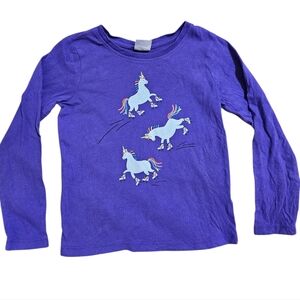 Hanna Andersson Purple Rollerskate Unicorn Shirt 120/6-7